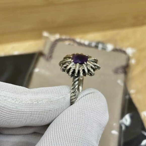 DAVID YURMAN amethyst STARBURST ring, Sz 6.25 - Picture 7 of 8